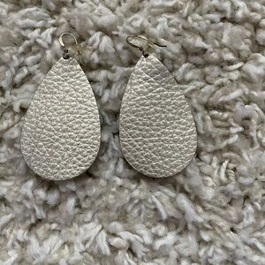 Nickel & Suede Elegant Leather Teardrop Earrings